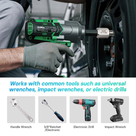 Using impact wrench with 15 Piece Screw Extractor Set for Stripped Bolts and Screws in automotive repair