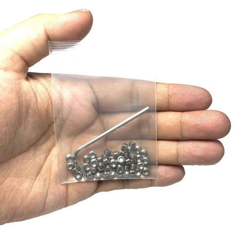 Durable 50 Piece 10-32 x 1/8 Inch Hex Socket Set Screws in 304 Stainless Steel with 3/32 Inch Allen Wrench ZDingTech Grub Screws Kit