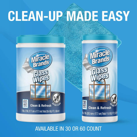 Two containers of Streak Free Glass Cleaning Wipes for Mirrors Windows Kitchen Car 60 Count, shown front and side view.