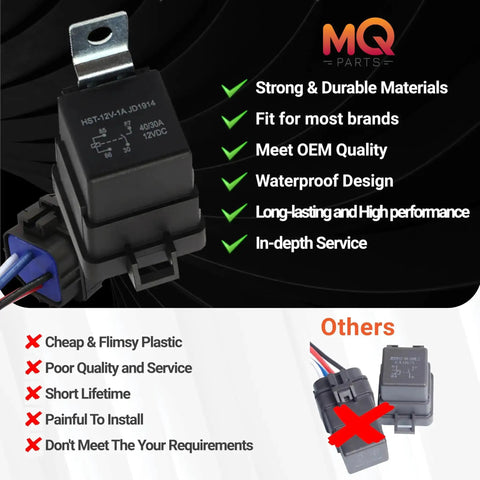 Image featuring the Two Pack 4 Pin 40 30 Amp 12V DC Waterproof Relay Kit with a focus on durability and waterproof design.