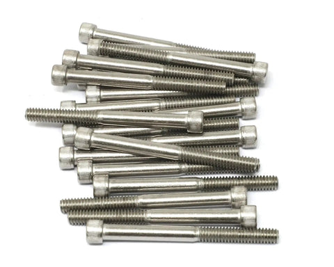 Heavy Duty 20 Pack 1/4-20 By 2-1/2 Inch Partially Threaded Hex Socket Head Cap Screws Kit Iexcell In Stainless Steel 304