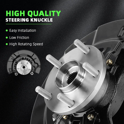 Left Front Steering Knuckle and Wheel Bearing Hub Assembly for 2012 to 2017 Toyota Camry 2.5L L4 close-up view with LK045