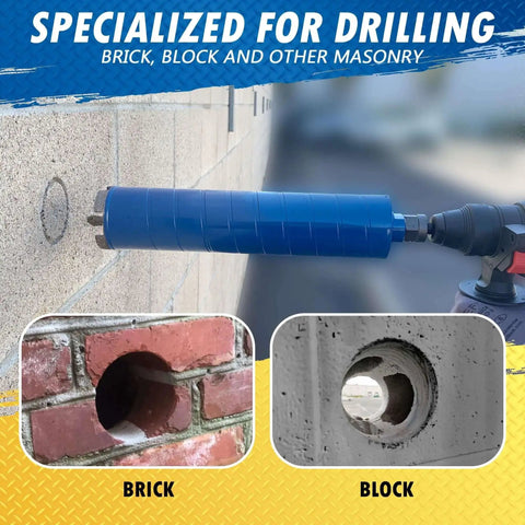 Heavy Duty Pro Grade 4 Inch Diamond Core Drill Bit For Brick And Block Drilling With 9.5 Inch Depth, 10mm Segment Height