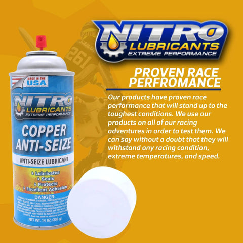 Copper Anti Seize Spray For Nuts Bolts Studs Bearings And Slides, Heavy Duty High Temp 14 Oz Keeps Threads From Seizing And Galling