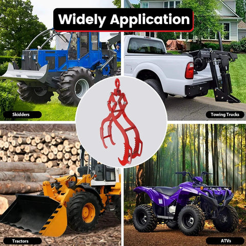 32 Inch Heavy Duty Log Tongs With Serrated Claw Eagle Design Lifting Up To 2700 Lbs For Trucks ATVs Tractors Forklifts usage