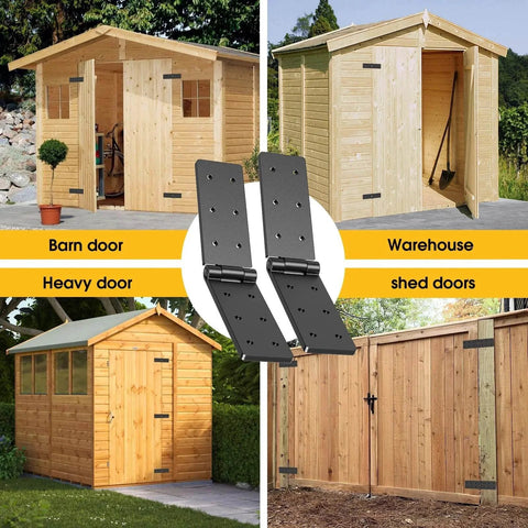 Heavy Duty Gate Hinges 2 Pack 270 Degree Adjustable Butt Folding Door Hinge With Screws for Wood Fences Barn Doors and Tables Black