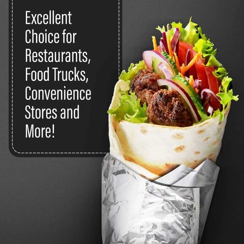 14 By 16 Inch Aluminum Foil Sandwich Wrap Sheets 100 Pack Heat Resistant Insulation Paper for sandwiches and burritos