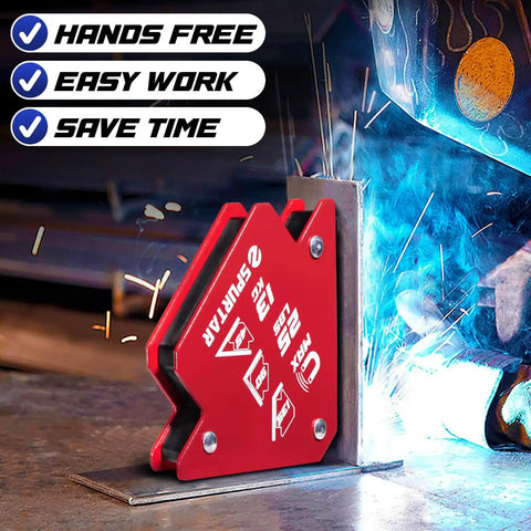 Six Pack Heavy Duty Welding Magnets 25 Lb Each With Magnetic Angle Clamps for Hands Free Welding 45 90 135 Degree Angles