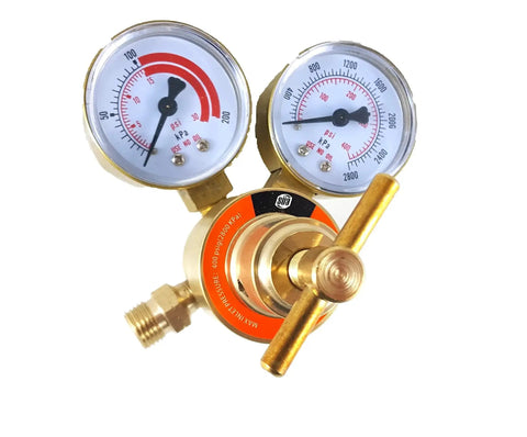 Oxygen And Propane Welding Gas Regulators Set With Rear Entry Gauges LDB Series showing dual gauges for tanks and hoses.