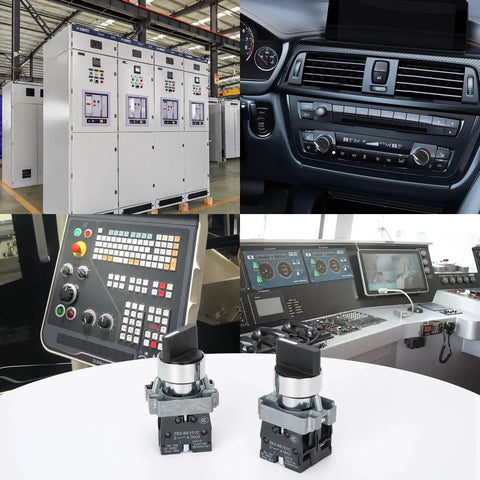 Beefed Up 22mm 3 Position Maintained Selector Switch installed in industrial control panels and automotive dashboards.