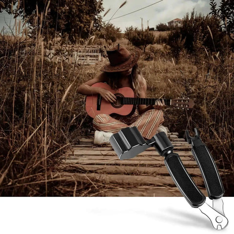 Guitar String Winder Cutter And Pin Puller 3 In 1 multifunctional tool with ABS plastic and stainless steel construction