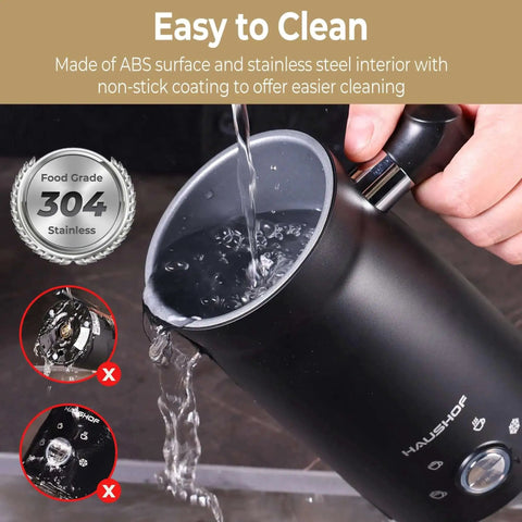 Pouring water into 4 In 1 Electric Milk Frother And Steamer With Large Capacity For Hot Or Cold Foam Automatic Warm Milk Warmer