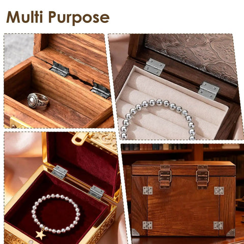 100 Pack Mini Hinges For Crafts Three Tenths By Four Tenths Inch Tiny Metal Hinge on jewelry and dollhouse boxes