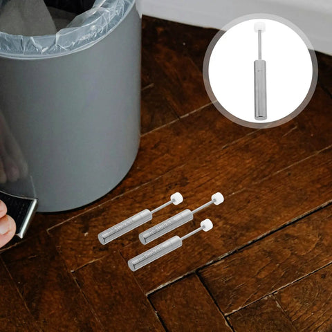 Quiet Close Trash Can Lid Damper Kit 6 Pack 55 to 59 Newtons Hydraulic Soft Close Mechanism for trash bins on wooden floor