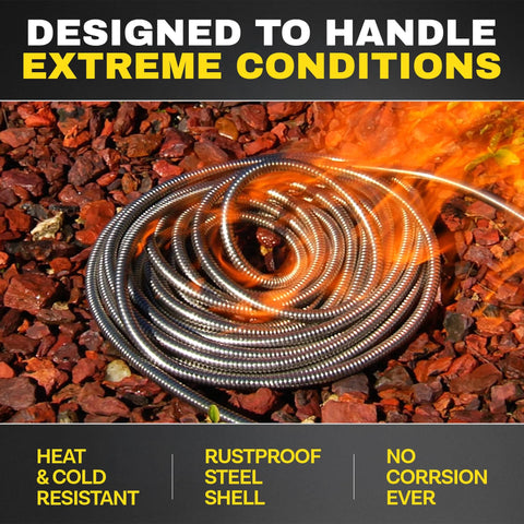 BIONIC STEEL 10 ft stainless steel braided garden hose extension, 5/8 inch diameter