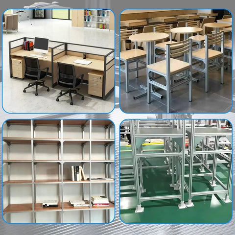 Furniture frames using Eight Set Silver Tri Corner Bracket Kit With Three Way End Connectors And 32 M4 Screws Plus Hex Wrench for 2020 profiles.