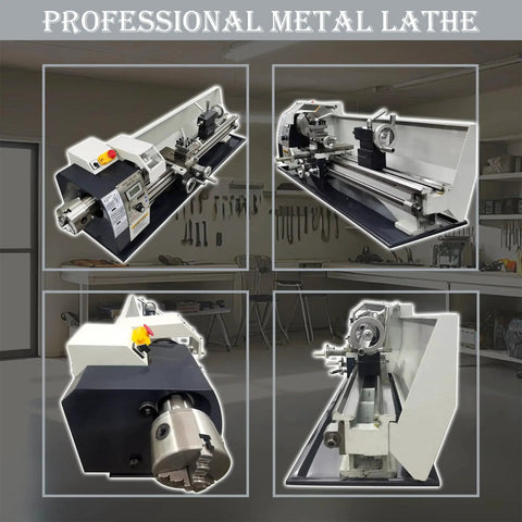 Beefy 8x31 Inch Metal Lathe For DIY Turning With Dual Chuck Bench Lathe 1100W Brushless Motor Precision Turning Machine in workshop