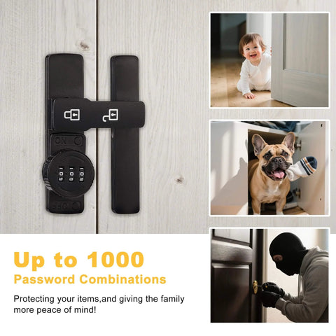 3 Digit Keyless Barn Door Latch with 180 Degree Flip for Sliding Gates and Cabinets Easy Password Security with 1000 combos