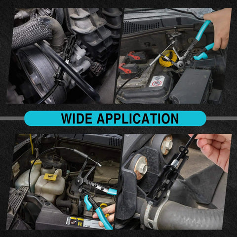 Long Reach Hose Clamp Pliers 27 Inch Flexible Radiator Clamp Tool With Ratchet Locking Mechanisms used in various engine repairs