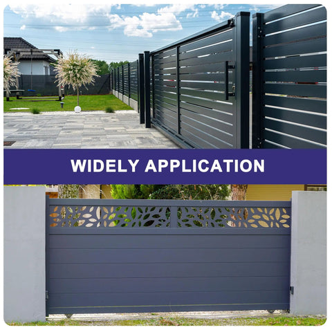 Sliding gates demonstrating 4 Pack Slide Gate Guide Rollers With Nylon Wheels, 3 Inch Gate Support Assembly, suitable for electric doors.