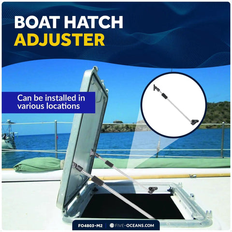 Five Oceans 2-pack boat hatch lid support, on hatch, adjustable 13-3/8 to 23-1/4 in, stainless steel and nylon