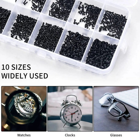 1000 Pcs Small Pan Head Screws Assortment Kit Micro Tiny Self Tapping Machine Screws For Glasses Watches Phones Electronic Repair DIY Projects Pro Grade Metal Fasteners