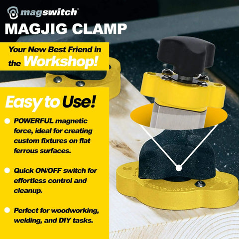 Image of MagJig 95 Magnetic Clamp Two Pack For Woodworking And Welding Magnet Clamp Holder With 95 Lb Holding Force