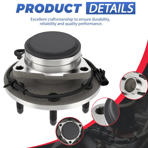 Front Wheel Hub Bearing Assembly For 2WD Chevy Tahoe And Avalanche With ABS 6 Lug Fits 2000 To 2006 Tahoe And 2002 To 2006 Avalanche