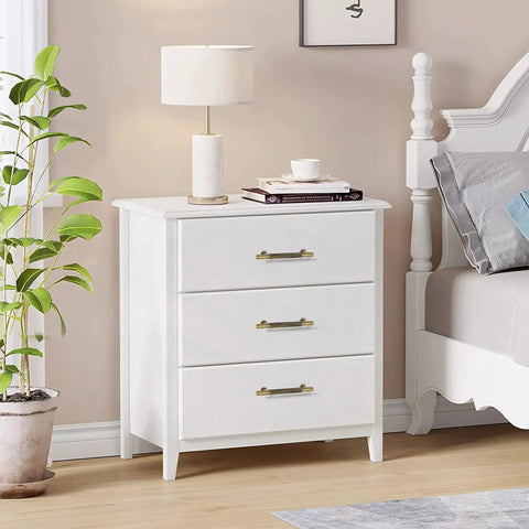 White dresser with Antique Brass Cabinet Pulls 5 Pack Solid Brass Dresser Drawer Handles 3-3/4 Inch Center To Center Modern Door Pulls