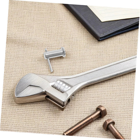 Stainless Steel B Type Cylindrical Flat Head Pins near wrench and bolts, for machinery, furniture, and jewelry making, precise alignment.