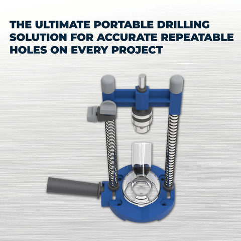 Portable Drill Guide Pro For Precise Angle Drilling A Self Centering Jig With Built In Dust Collection Adapter KDG6500 top view