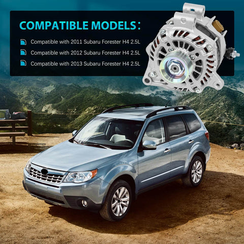 Drop-In 110A 12V 6-Groove Alternator For 2011-2013 Forester 2.5L H4 with Subaru Forester in background