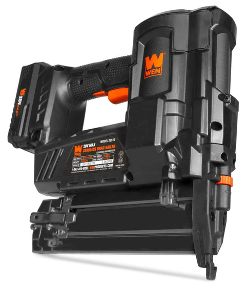 Cordless 20V Max 18 Gauge Brad Nailer with 2.0Ah battery, charger, 100 nail magazine capacity, no air hose, for DIY projects