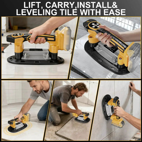 Heavy Duty Tile Vibration Tool With 9-Inch Suction Cup Delivers 551 Lbs Lift, Handheld Tiling Vibrator for fast laying and leveling