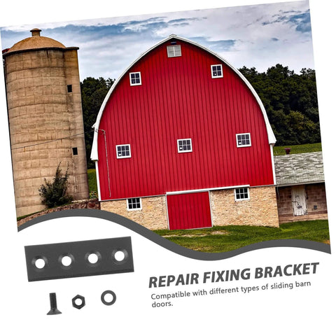 Heavy Duty Sliding Barn Door Track Connector Hardware Kit For Mending Plates And Straight Braces Beefy Track Connecting Brackets No Fuss Easy Installation Durable Hardware For Farmhouse Doors with repair fixing bracket.