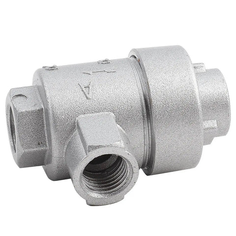 Quick Exhaust Valve For Pneumatic Systems, One Quarter Inch BSPT Threaded Aluminum, One Way Air Release Valve, side view