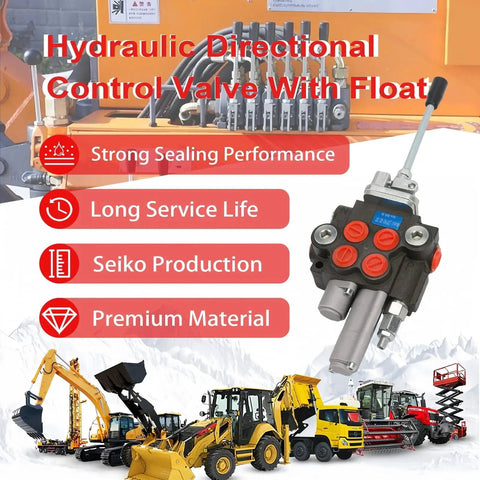 Hydraulic Control Valve With Joystick And Float For Log Splitters And Tractor Loaders 2 Spool 11 GPM Closed Center
