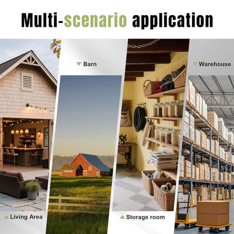 Exterior Sliding Barn Door Hardware Kit multi-scenario use for barns, living areas, storage rooms, and warehouses.