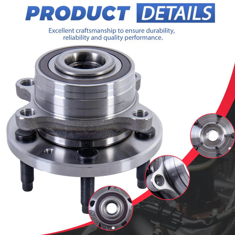 Front And Rear Wheel Hub Bearing Assembly For 2011 To 2018 Ford Explorer And 2013 To 2018 Police Interceptor Utility, 5 Lug