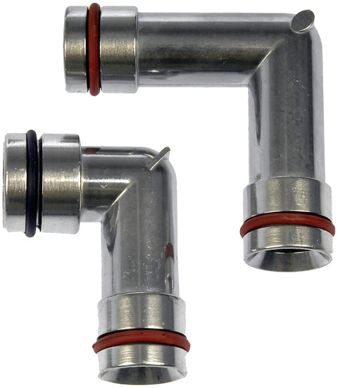 Aluminum Heater Hose Fittings With O Rings Beefy Upper And Lower Aluminum Elbow Connectors Durable Replacement Kit 2 Pack OE Fix