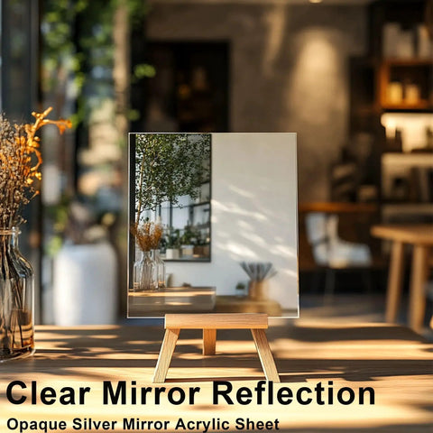 Silver Mirror Acrylic Sheets 2 Pack 12 by 16 Inches One Eighth Inch Thick Reflective Acrylic for Laser Cutting DIY Crafts