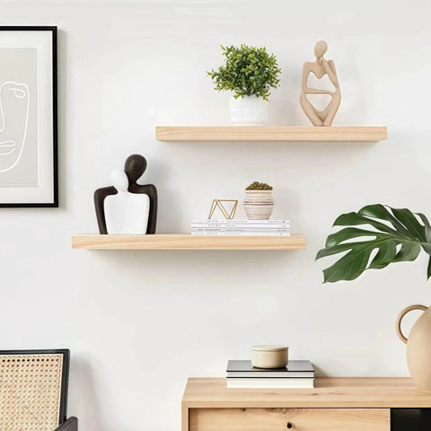 Heavy Duty Invisible Floating Wall Shelf Brackets Eight Inch Black Metal Shelf Supports For Sleek Minimalist Shelving installed