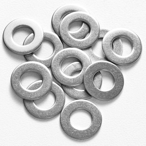 Flat washers, stainless steel, 3/16 in ID and 9/16 in OD, 100-pack