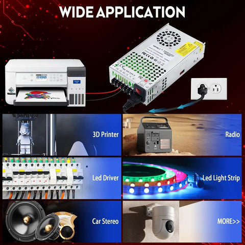 Beefy 24V 600W DC Switching Power Supply 110V to 220V AC Input 24V DC Output Regulated Converter for multiple devices