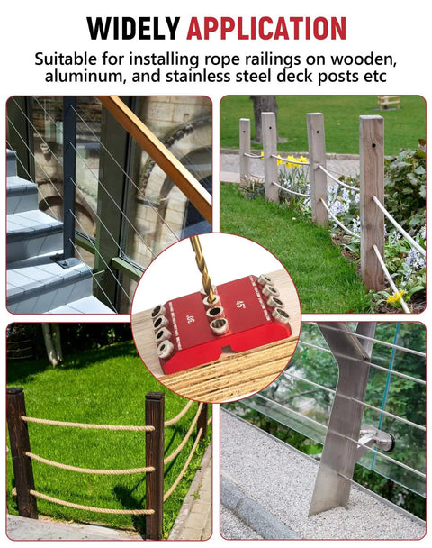 Pro Grade 30 Degree 45 Degree 90 Degree Angle Drill Guide Jig For Hand Drills Portable Drill Guide Block for wood railing installation