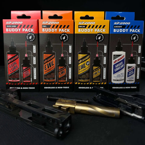 EWL30 Buddy Pack Extra Thick Synthetic CLP Lubricant For High Heat Environments in 1 oz and 4 oz bottles, with metal needle tip applicator.