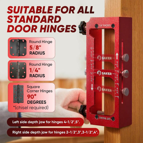 Pro Grade Aluminum Door Hinge Jig For Router Work That Feels Pro Level, Adjustable Door Jamb Template Fits Hinges From Two Point Five To Five Inches, Radius Options One Quarter Inch Or Five Eighths Inch, Heavy Duty DIY Friendly, installed view