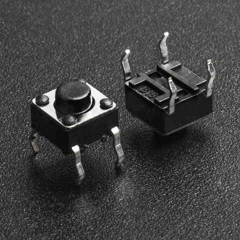 120 Piece Set Of 6x6x5mm Momentary Tact Switches For PCB 4 Pin DIP Black Push Button Micro Switch For Electronics DIY Projects And Prototyping