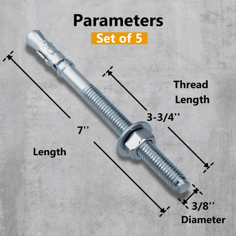 Beefed-Up Wedge Anchors For Concrete And Cement Beams And Machinery Party Animals Three Eighths By Seven Inches Zinc Plated