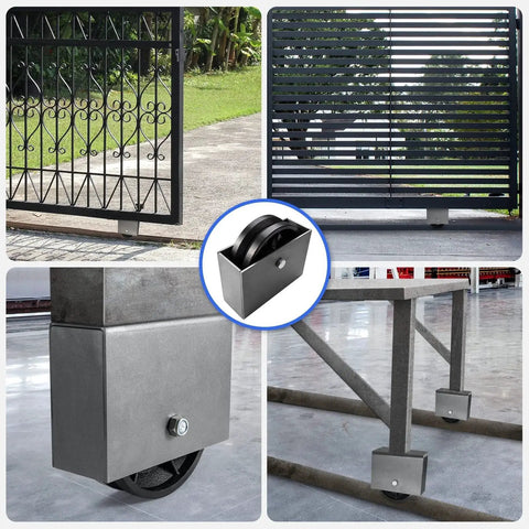 Heavy Duty V Groove Wheel With Box 6 By 2 Cast Iron Gate Track Wheel Beefy 1000 lb Capacity for V Track Rail, gate installation